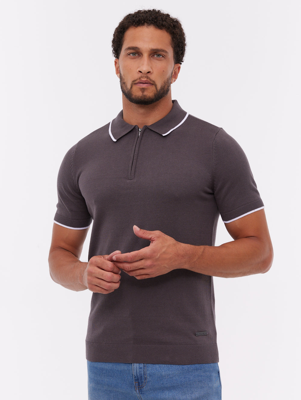 Settio Knit Polo Shirt - Grey