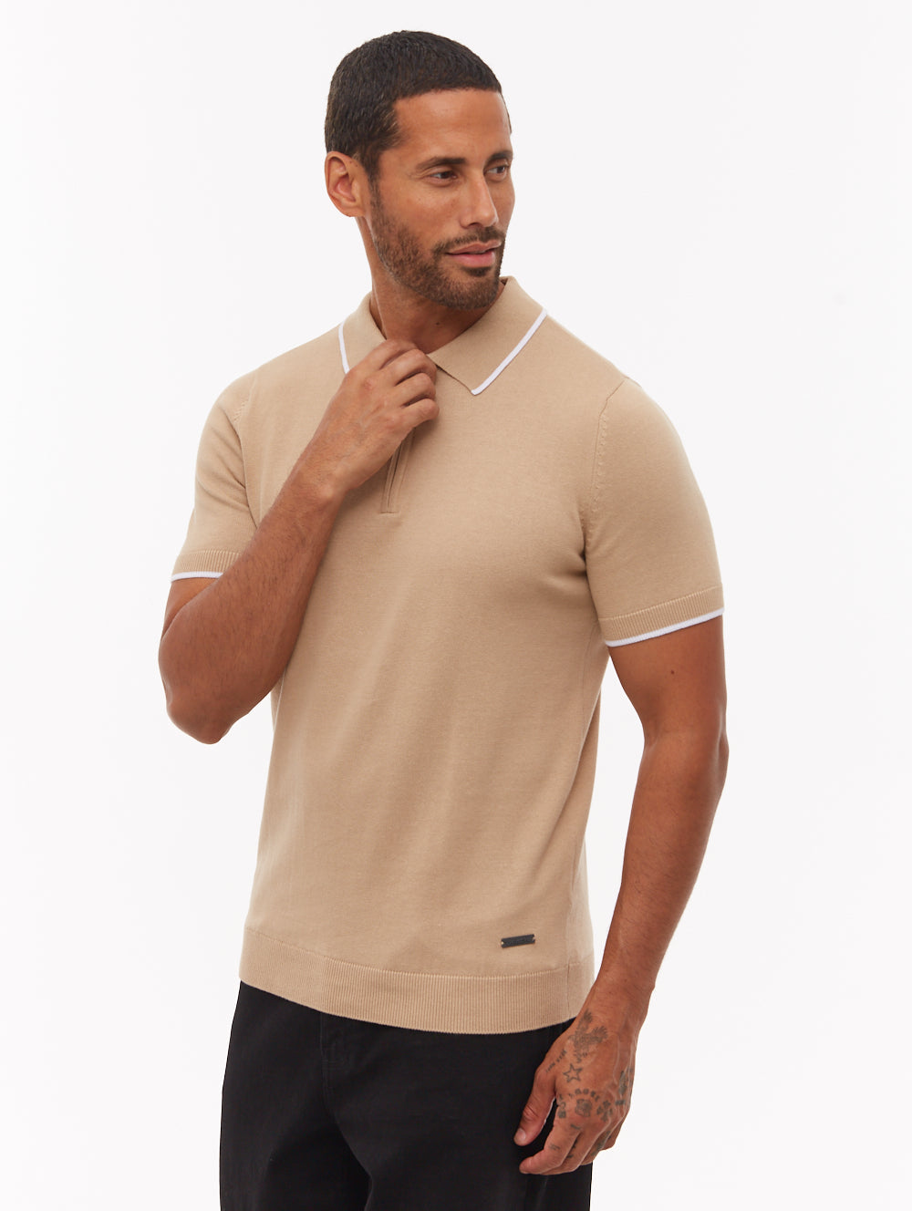 Settio Knit Polo Shirt - Beige
