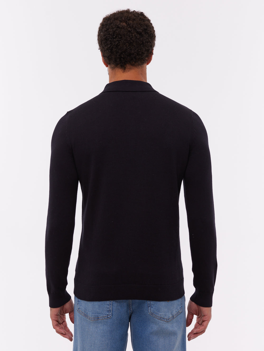Pollos Long-Sleeve Polo Shirt - Black