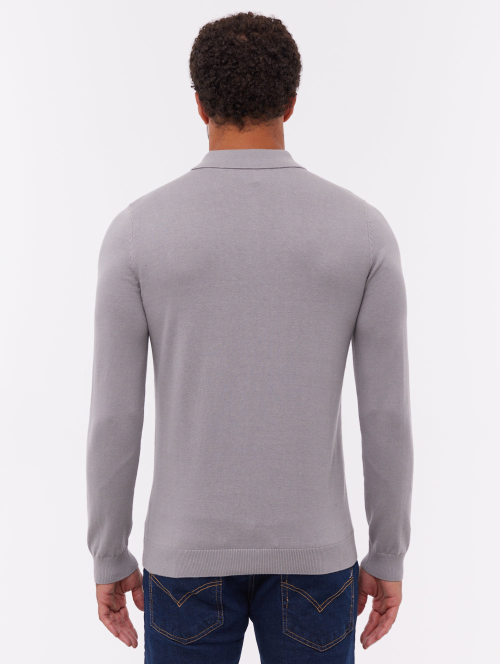 Pollos Long-Sleeve Polo Shirt - Grey